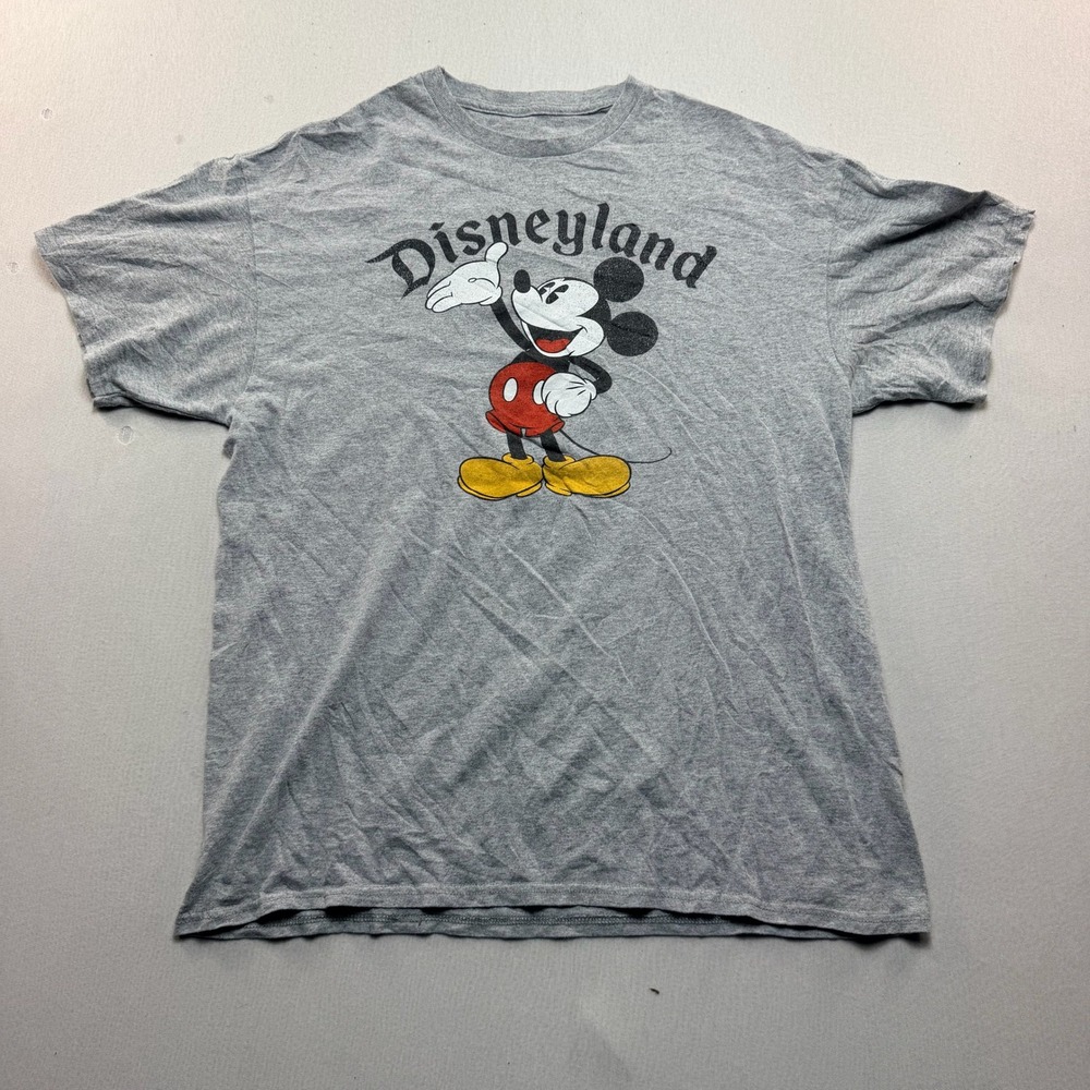 Disney Parks Mickey Mouse T-Shirt Mens Large Gray Excellent Disneyland Graphic